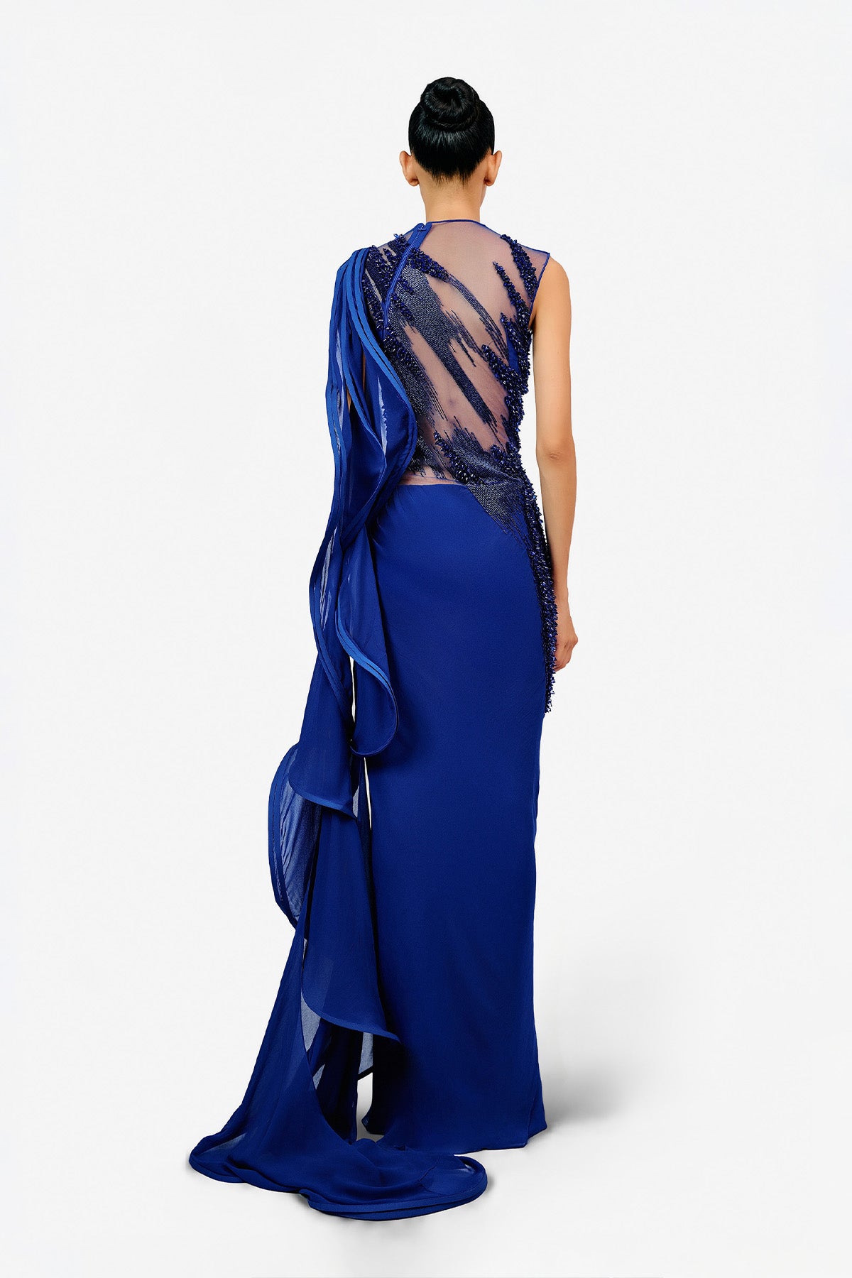 Gaurav Gupta The Atherion Ruffle Saree Gown indian designer wear online shopping melange singapore 
