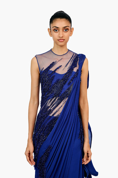 Gaurav Gupta The Atherion Ruffle Saree Gown indian designer wear online shopping melange singapore 