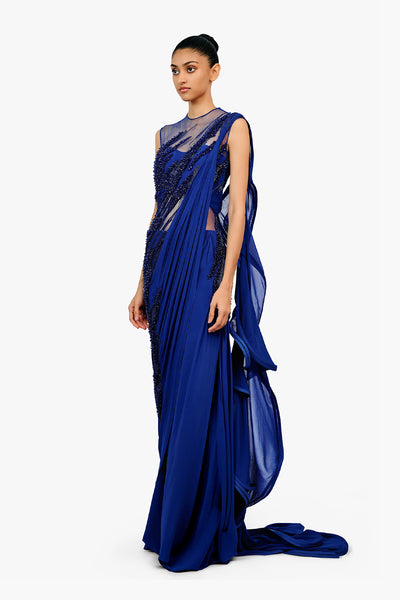Gaurav Gupta The Atherion Ruffle Saree Gown indian designer wear online shopping melange singapore 