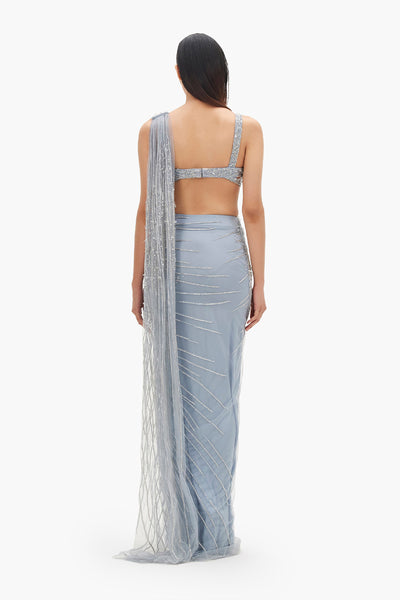 Gaurav Gupta The Cosmic Glint Saree Gown indian designer wear online shopping melange singapore