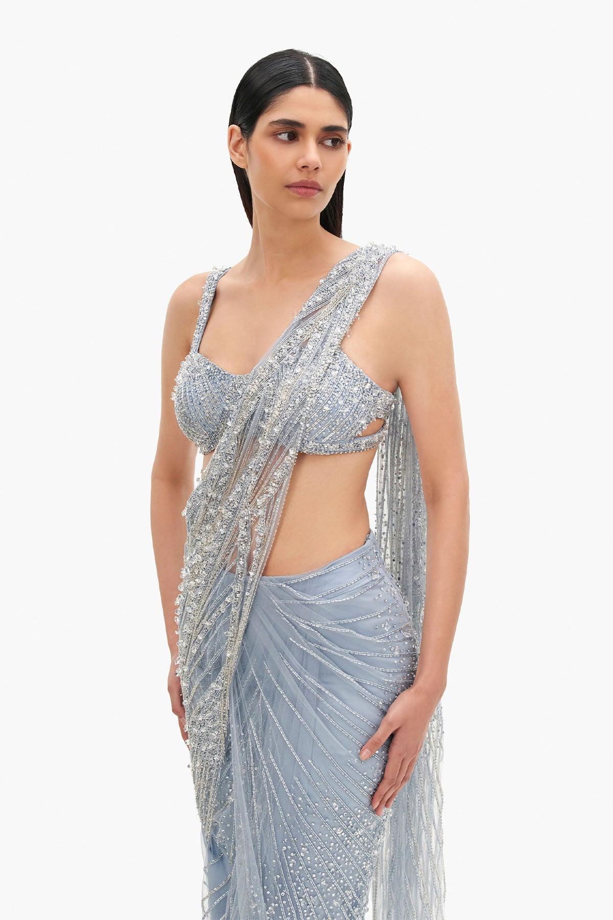 Gaurav Gupta The Cosmic Glint Saree Gown indian designer wear online shopping melange singapore