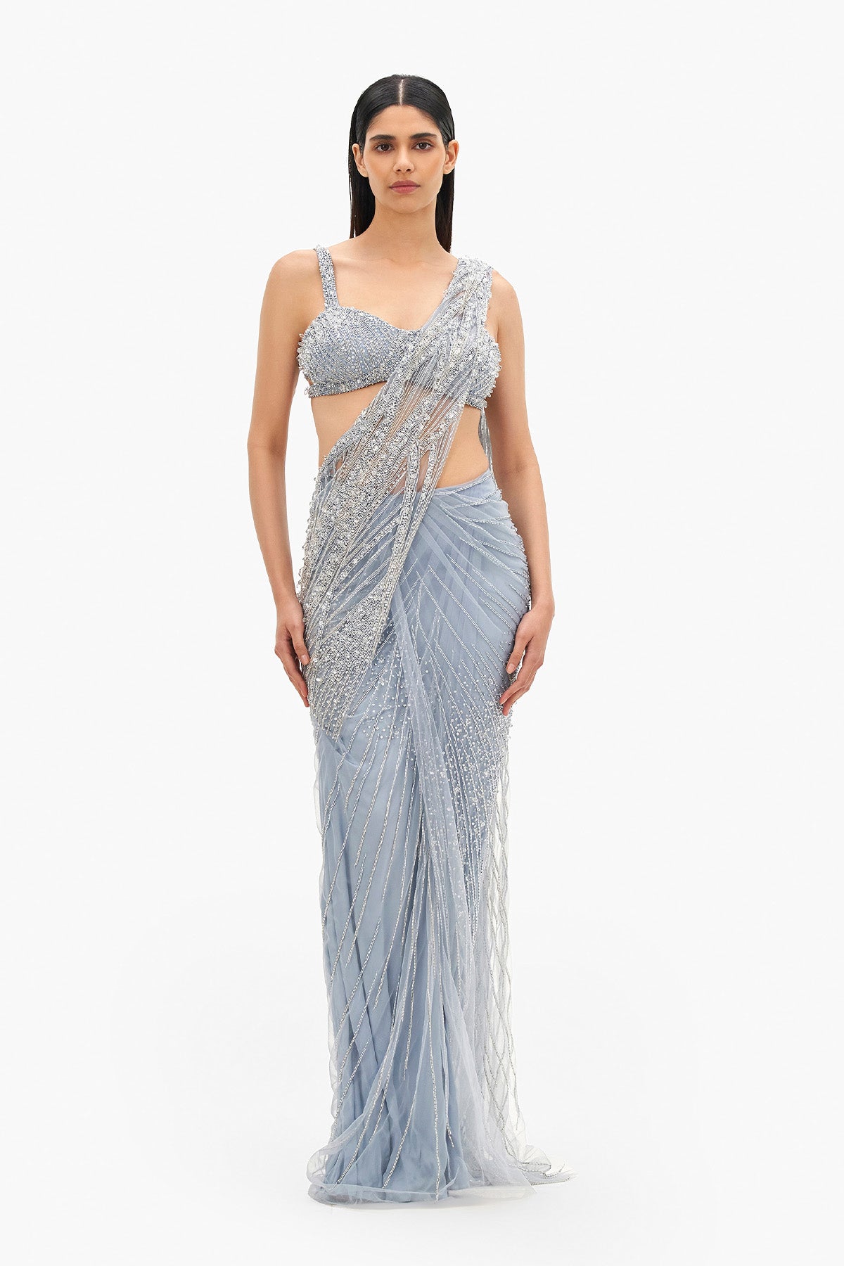 Gaurav Gupta The Cosmic Glint Saree Gown indian designer wear online shopping melange singapore