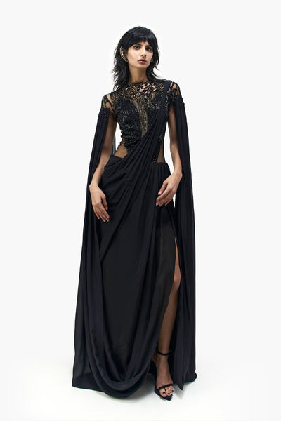 Gaurav Gupta The Eclipse Realm Saree Gown indian designer wear online shopping melange singapore 
