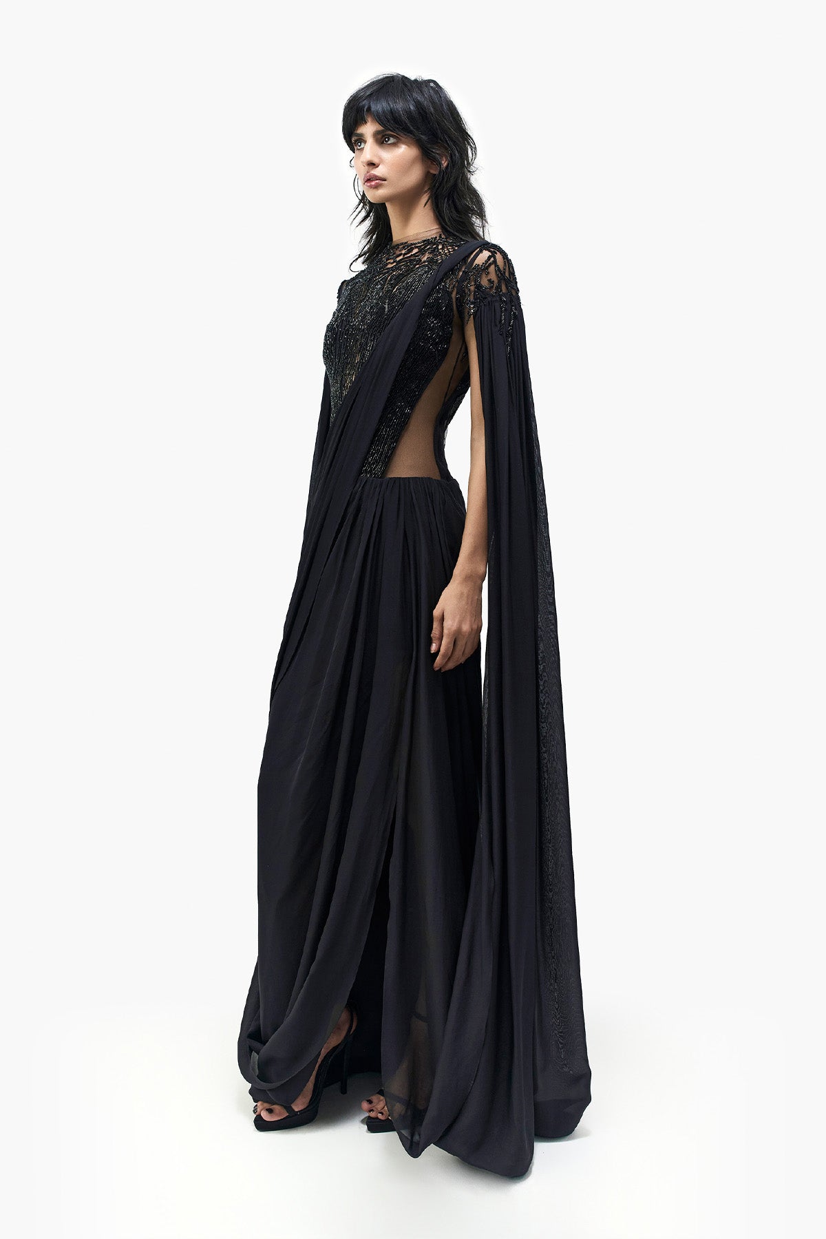 Gaurav Gupta The Eclipse Realm Saree Gown indian designer wear online shopping melange singapore 

