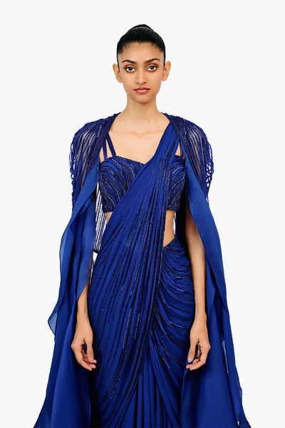 Gaurav Gupta The Lunaris Saree Gown indian designer wear online shopping melange singapore 
