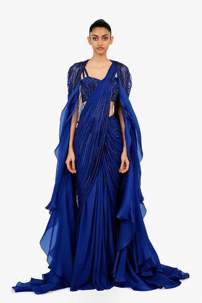 Gaurav Gupta The Lunaris Saree Gown indian designer wear online shopping melange singapore 
