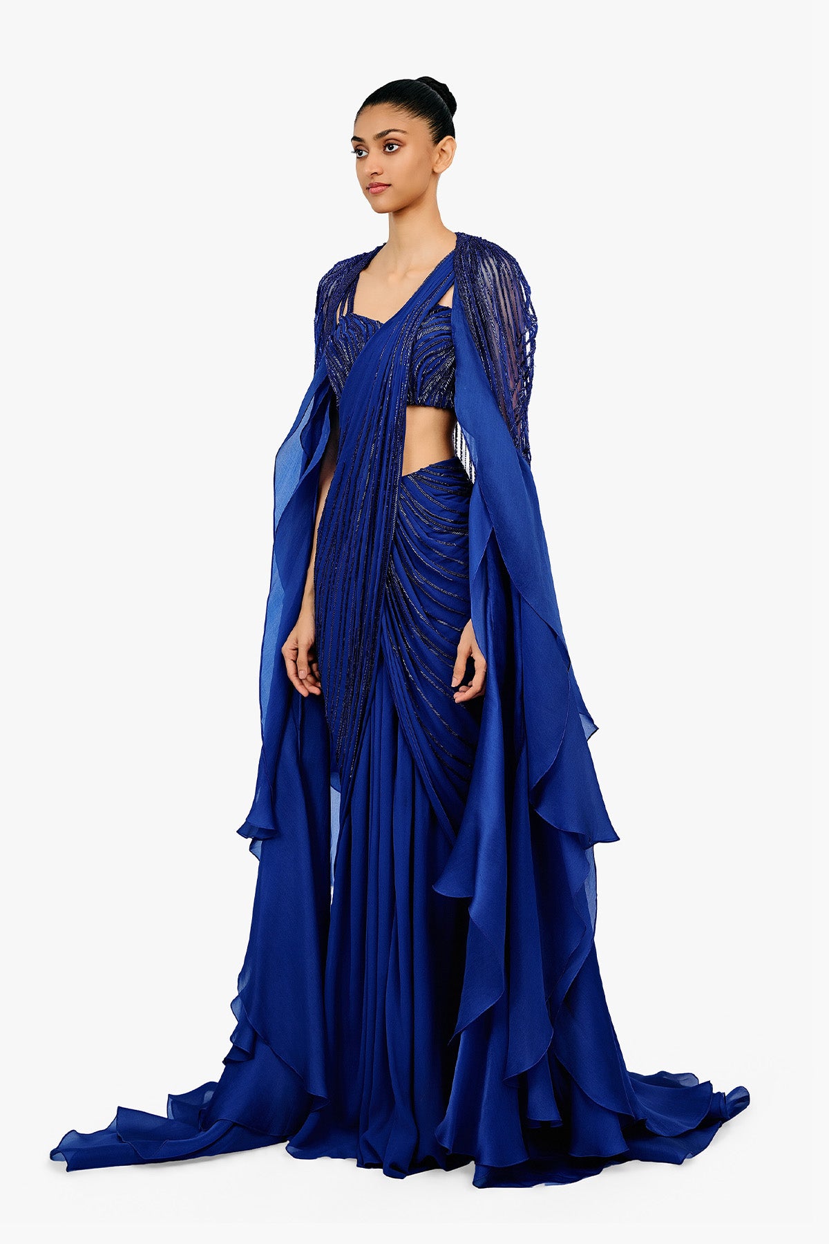 Gaurav Gupta The Lunaris Saree Gown indian designer wear online shopping melange singapore 
