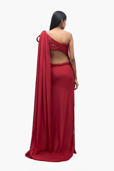 Gaurav Gupta The Sculpted Drape Saree Gown indian designer wear online shopping melange singapore 