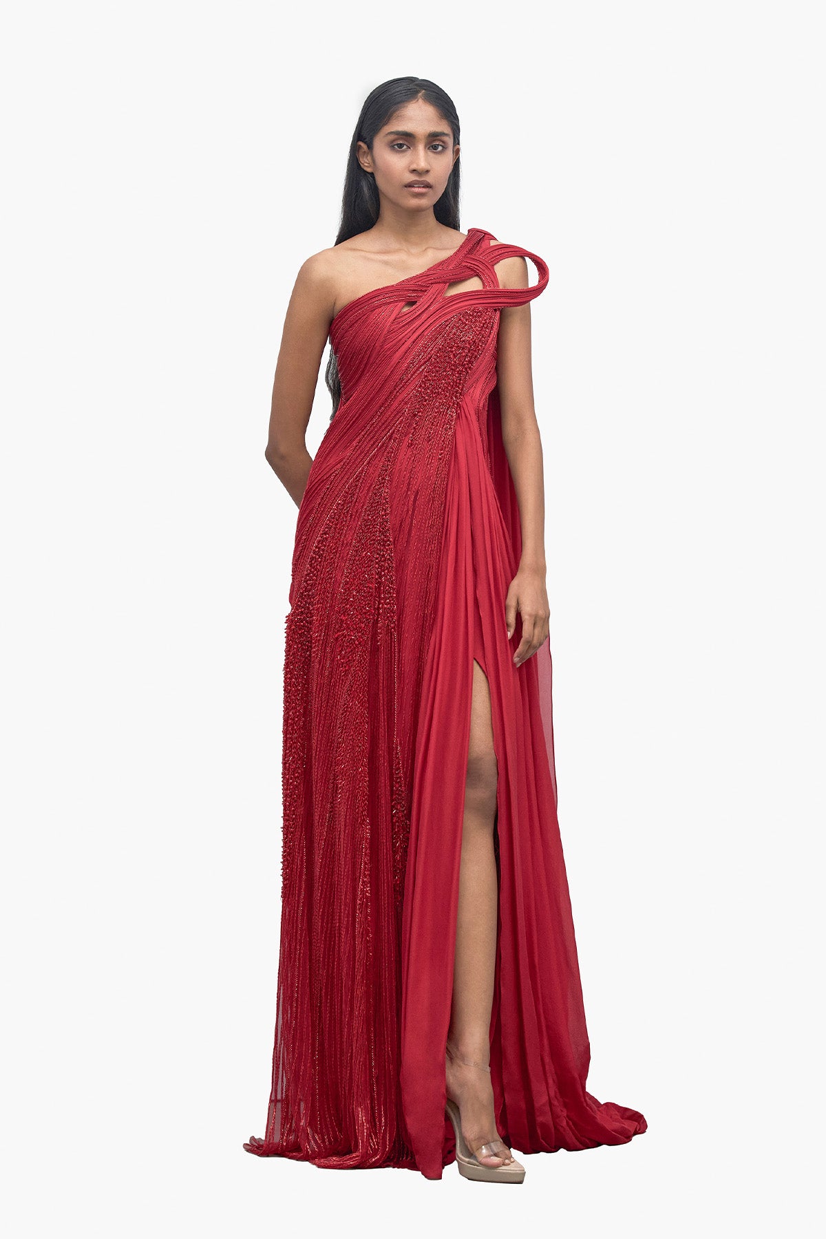Gaurav Gupta The Sculpted Drape Saree Gown indian designer wear online shopping melange singapore 