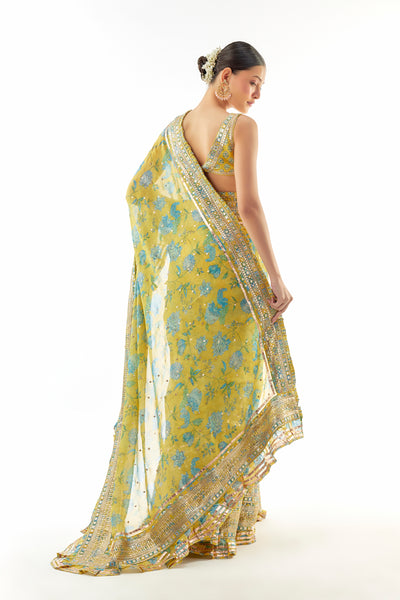 Gopi Vaid Aanchal Saree Set Indian designer wear online shopping melange singapore