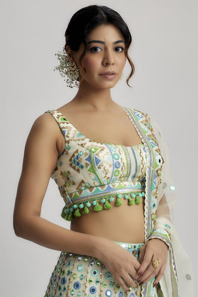 Gopi Vaid Aanya Mela Lehenga Set indian designer wear online shopping melange singapore
