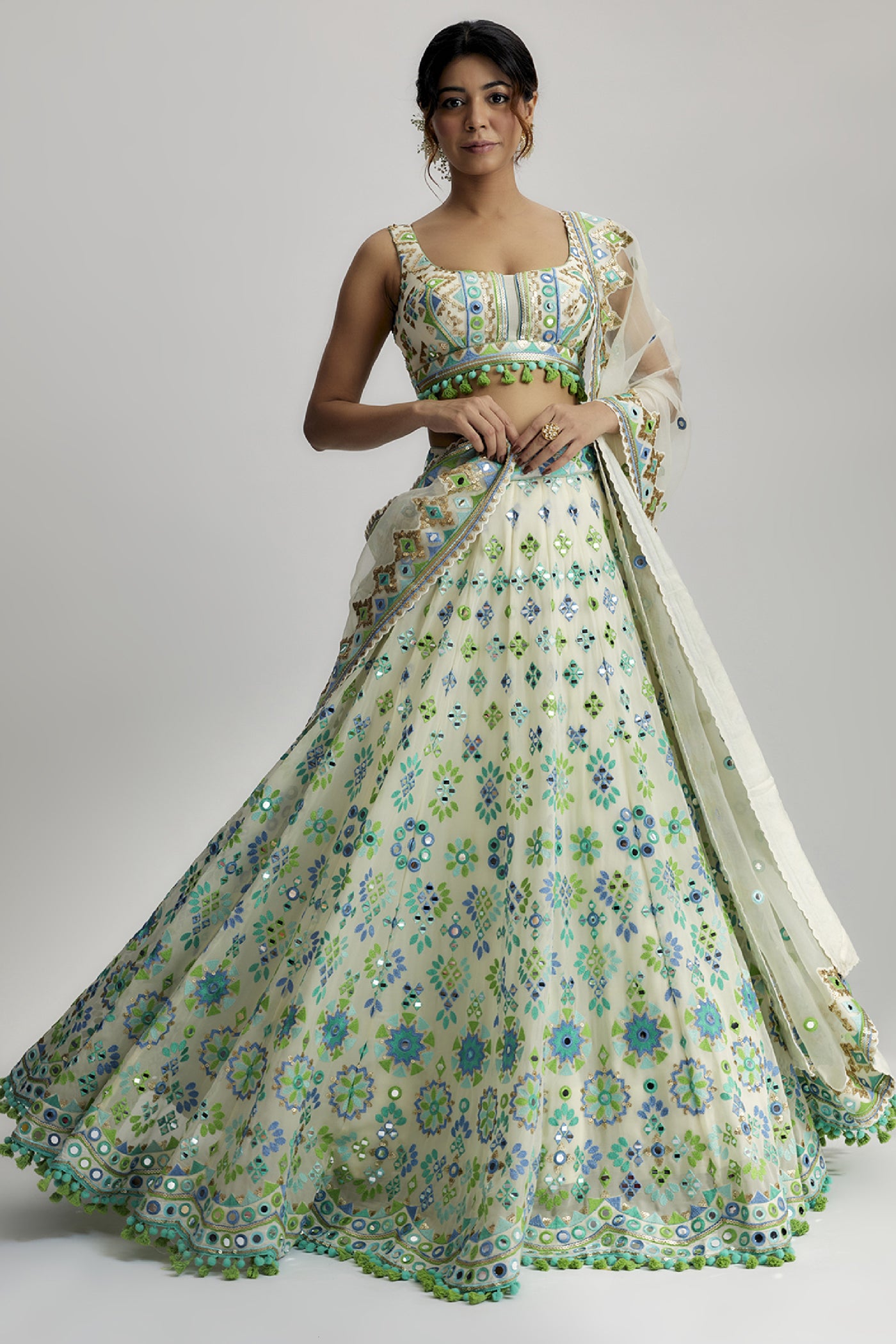 Gopi Vaid Aanya Mela Lehenga Set indian designer wear online shopping melange singapore