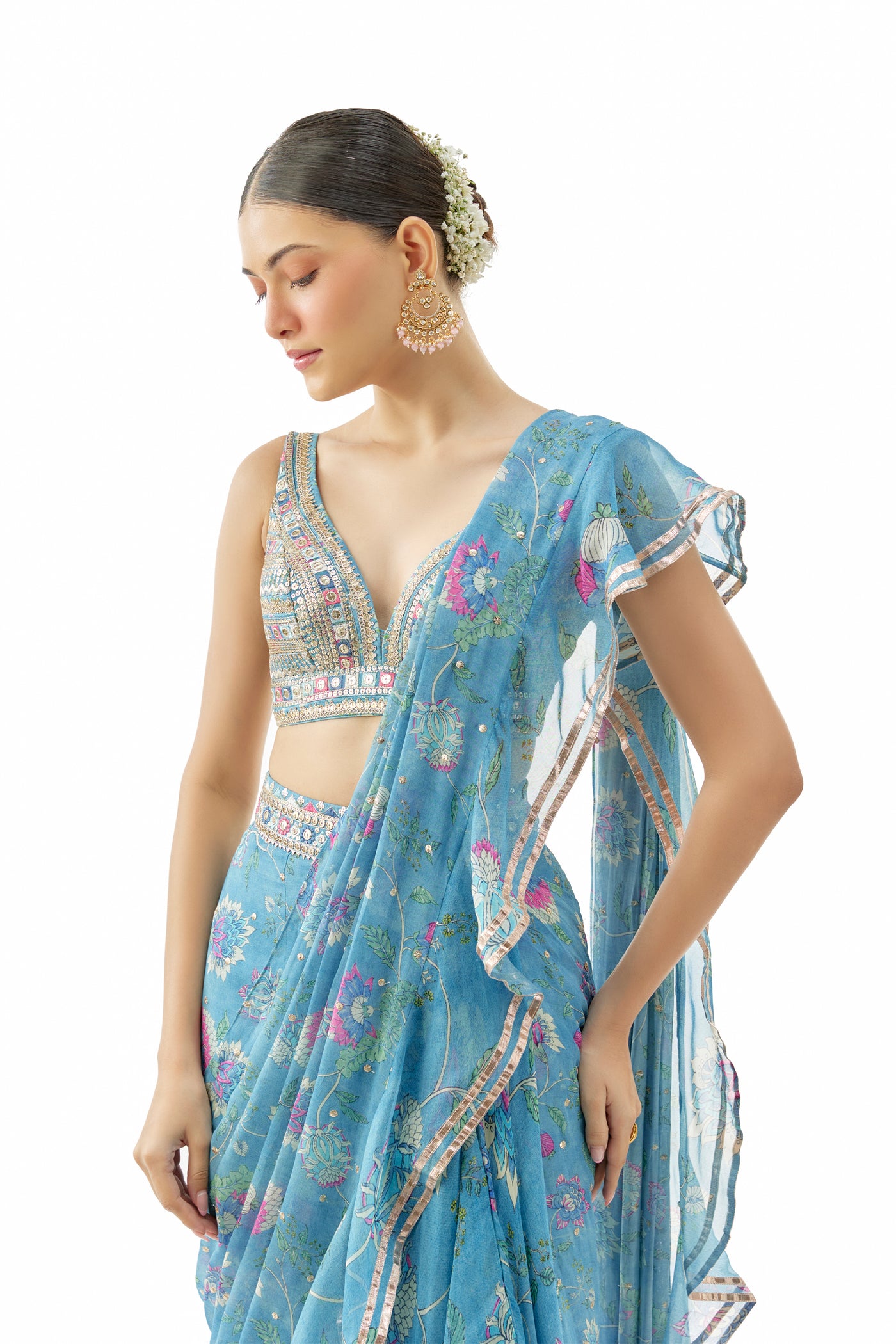 Gopi Vaid Akshata Saree Set Indian designer wear online shopping melange singapore
