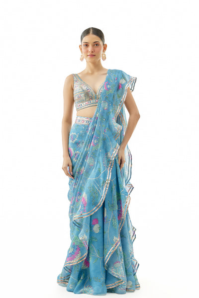 Gopi Vaid Akshata Saree Set Indian designer wear online shopping melange singapore
