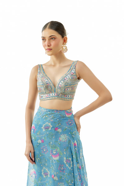 Gopi Vaid Akshata Saree Set Indian designer wear online shopping melange singapore
