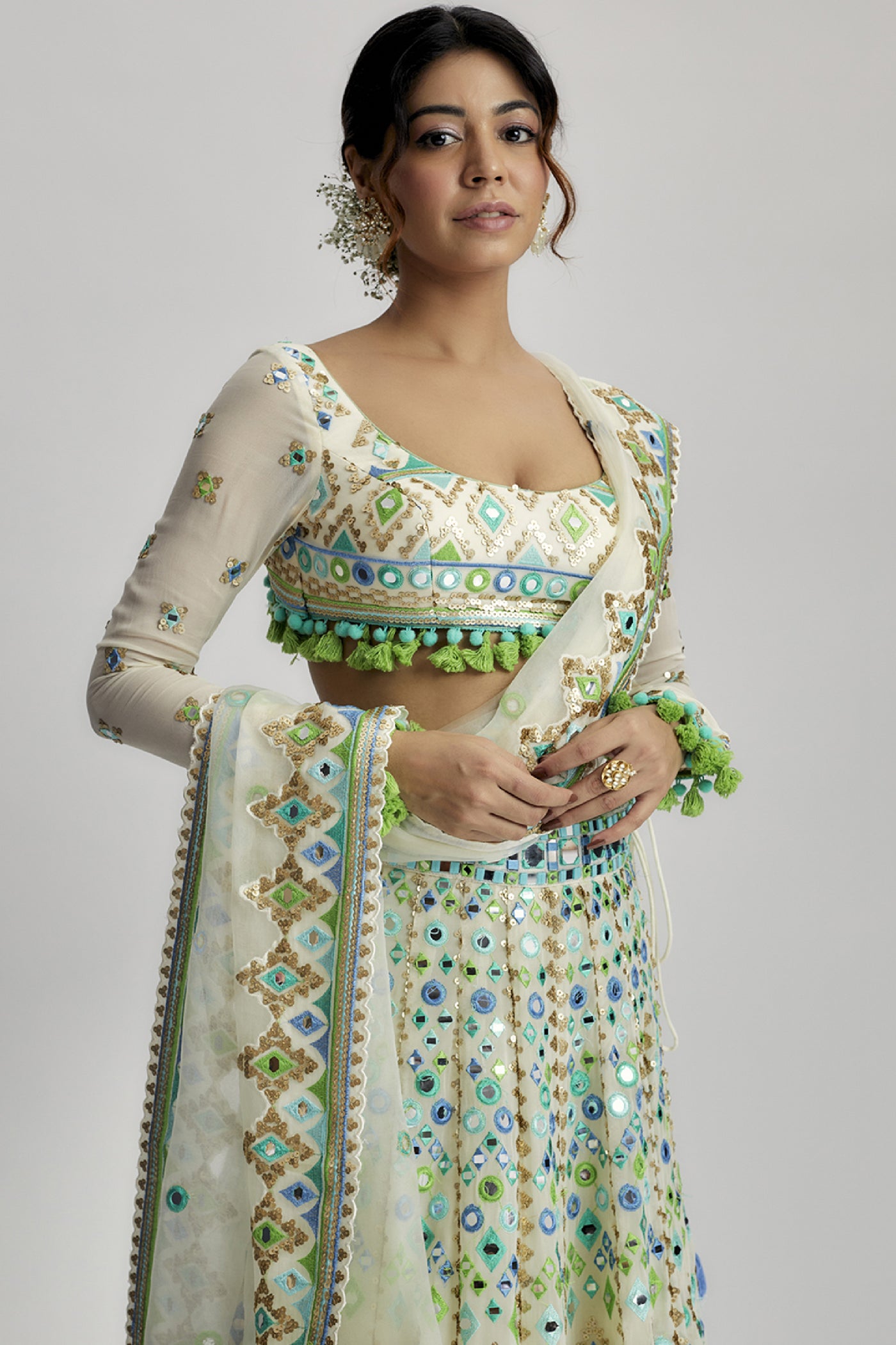 Gopi Vaid Alani Lehenga Set indian designer wear online shopping melange singapore