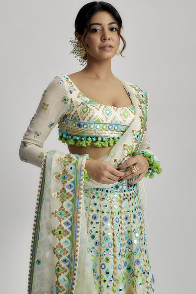 Gopi Vaid Alani Lehenga Set indian designer wear online shopping melange singapore
