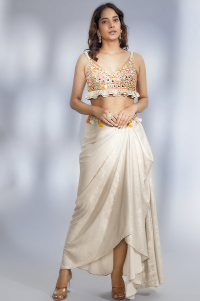 Gopi Vaid Alisha Skirt Set indian designer wear online shopping melange singapore