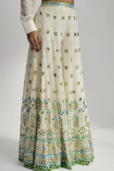Gopi Vaid Amara Jacket Set With Flared Pants indian designer wear online shopping melange singapore