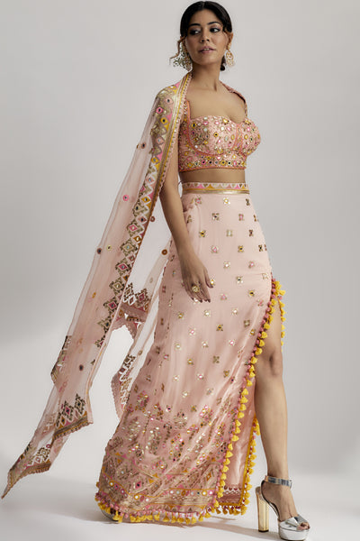 Gopi Vaid Arari Skirt Set indian designer wear online shopping melange singapore 