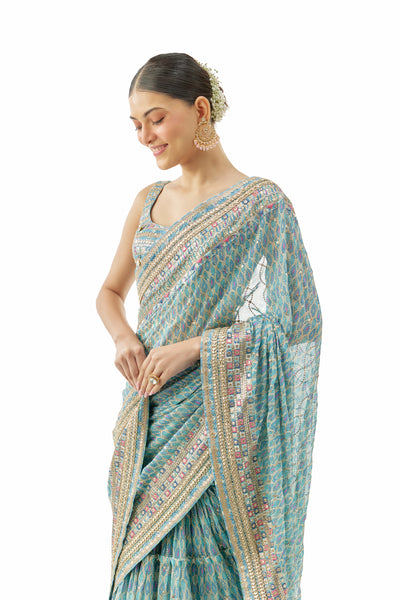 Gopi Vaid Bela Saree Set Indian designer wear online shopping melange singapore
