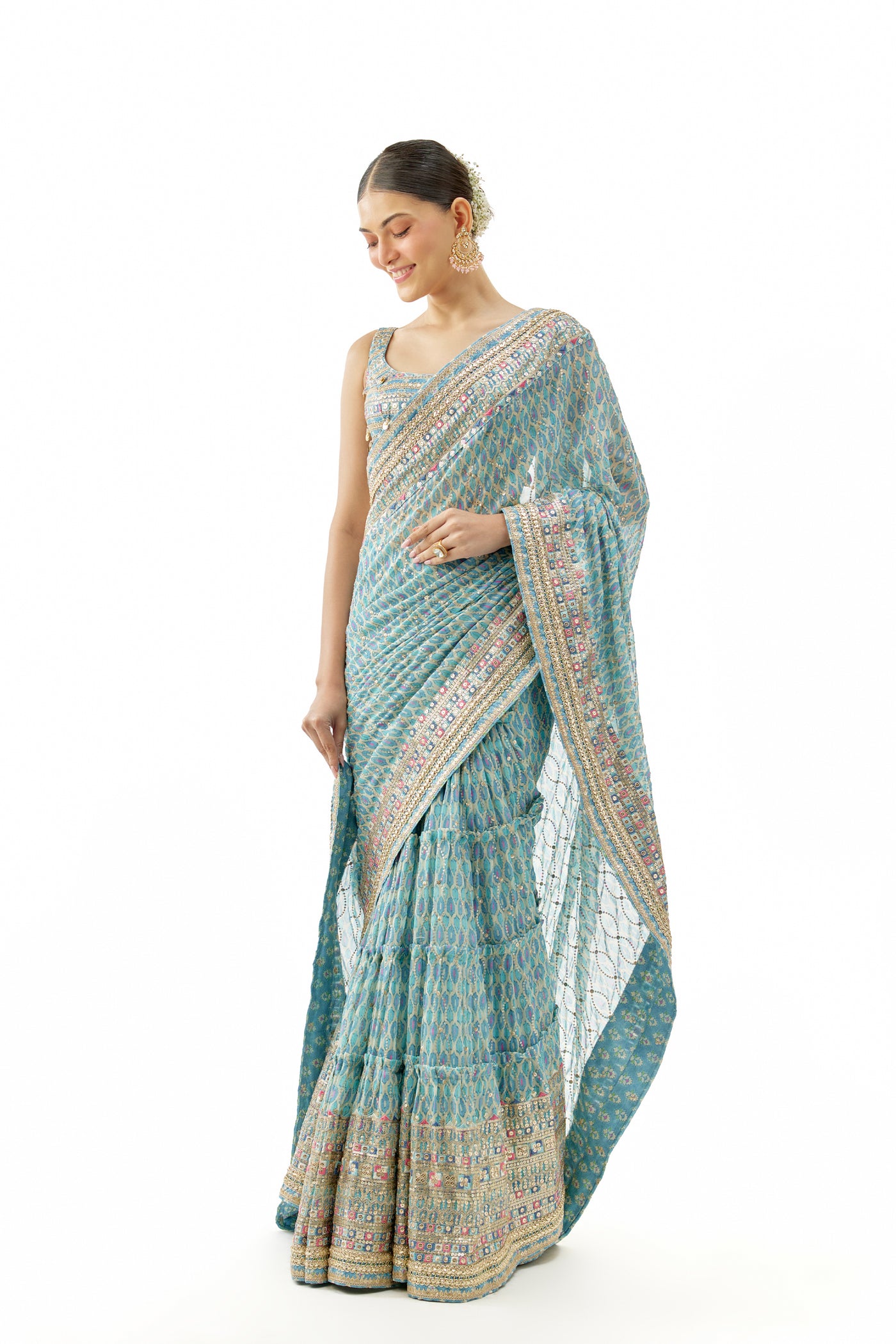 Gopi Vaid Bela Saree Set Indian designer wear online shopping melange singapore
