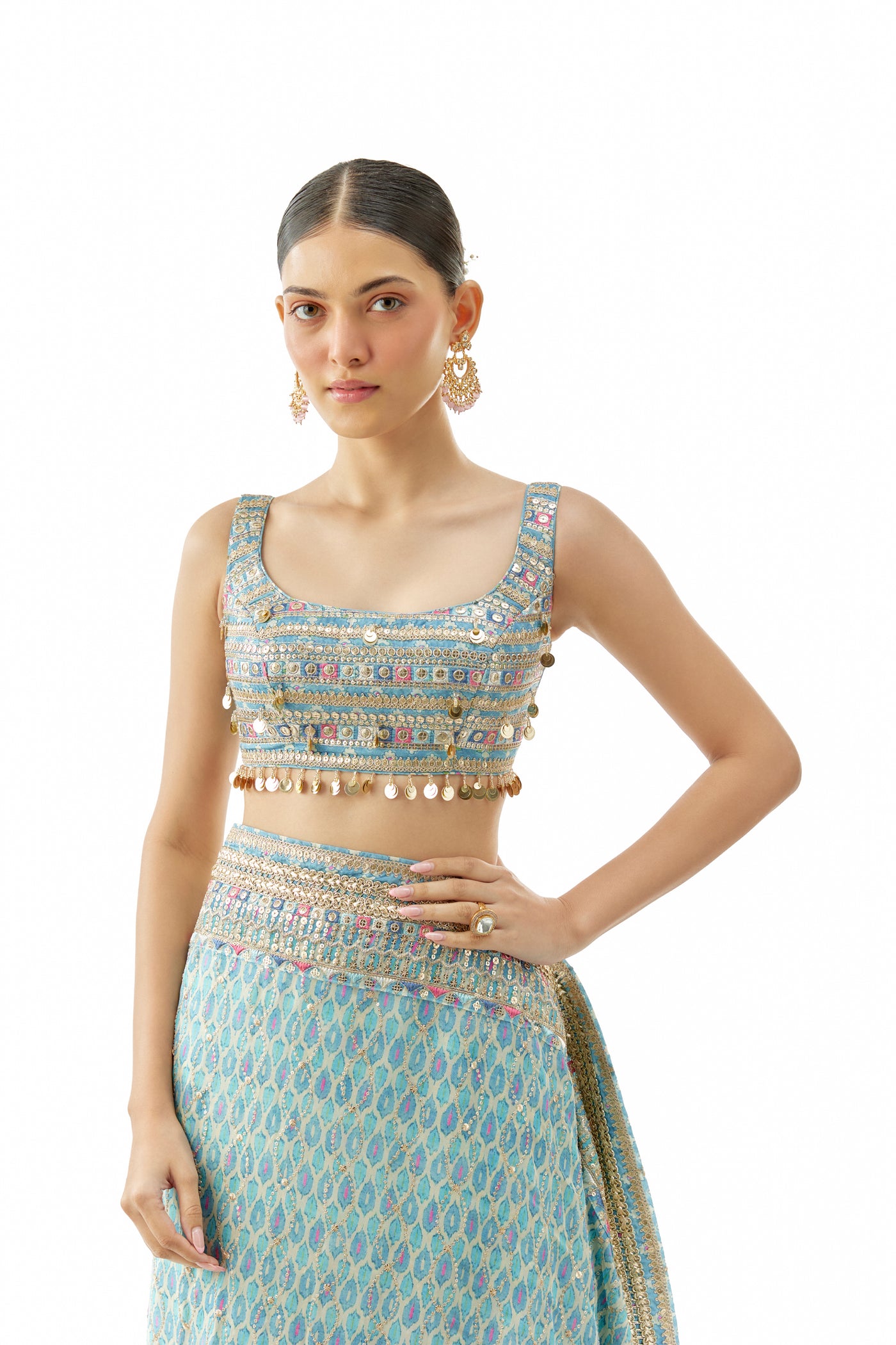 Gopi Vaid Bela Saree Set Indian designer wear online shopping melange singapore
