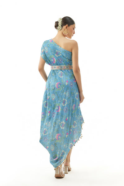 Gopi Vaid One shoulder Dress indian designer wear online shopping melange singapore