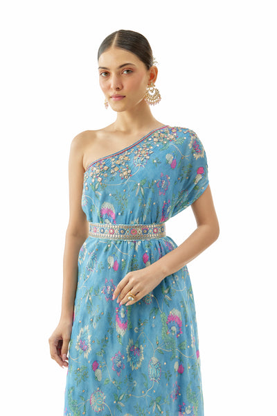 Gopi Vaid One shoulder Dress indian designer wear online shopping melange singapore
