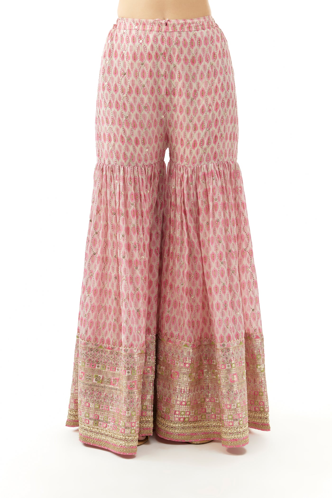 Gopi Vaid Dhruvi Sharara Set Pink Indian designer wear online shopping melange singapore