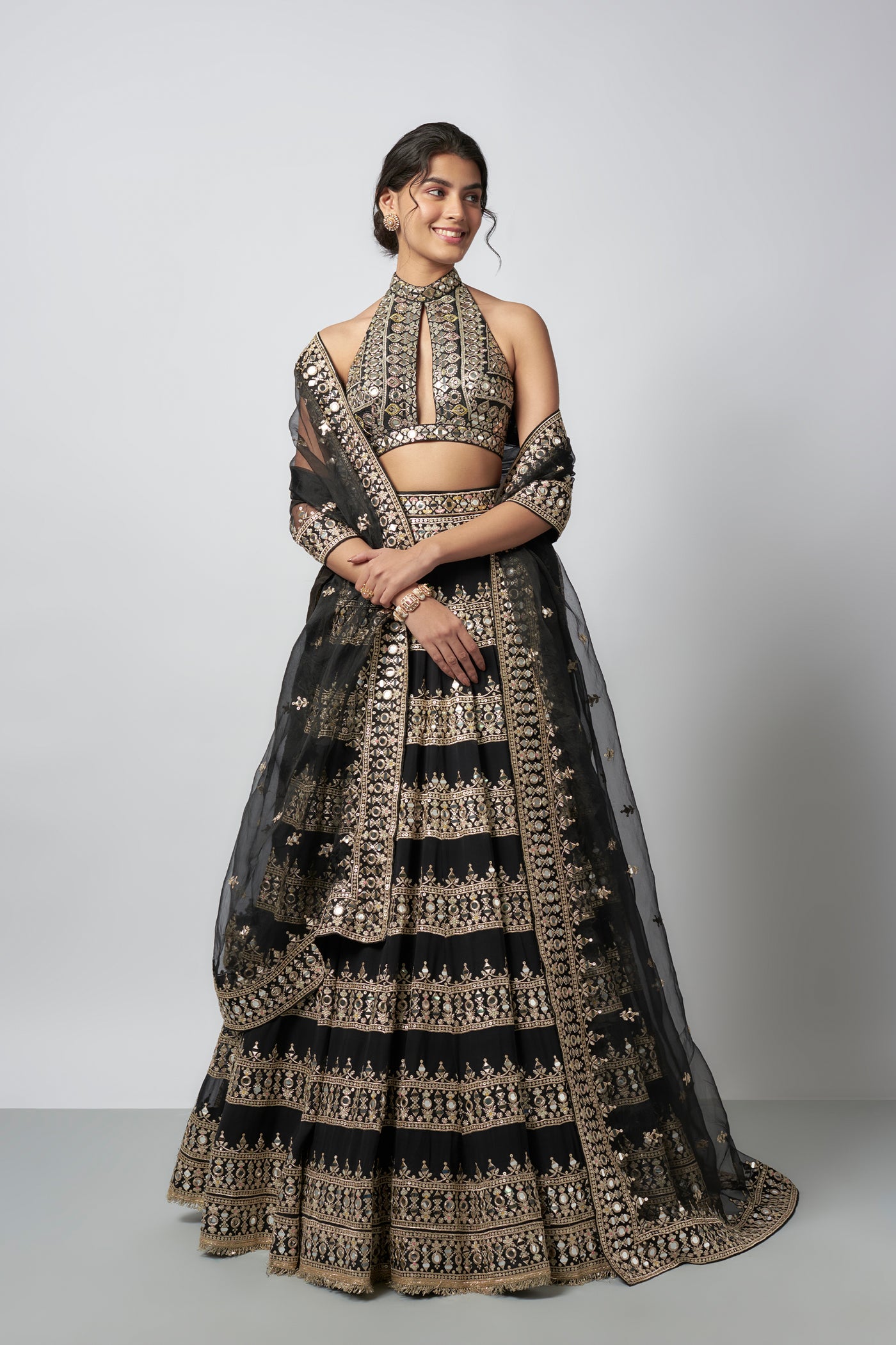 Gopi Vaid Farheen Lehenga Set indian designer wear online shopping melange singapore