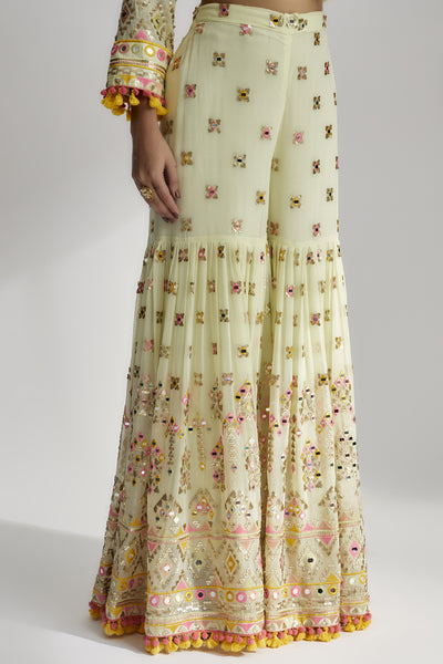 Gopi Vaid Friya Short Kurta Sharara Set Indian designer wear online shopping melange singapore