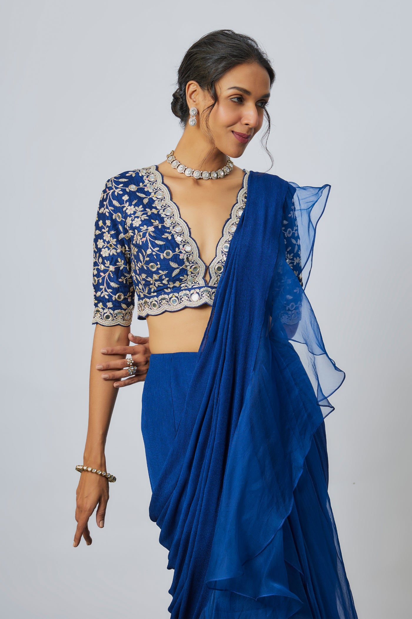 Gopi Vaid Ganika Saree Set indian designer wear online shopping melange singapore