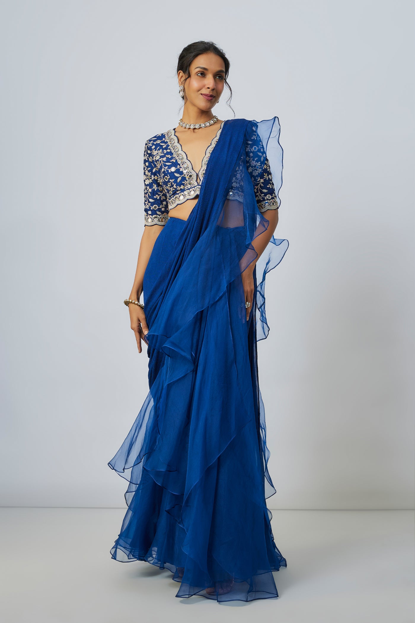 Gopi Vaid Ganika Saree Set indian designer wear online shopping melange singapore