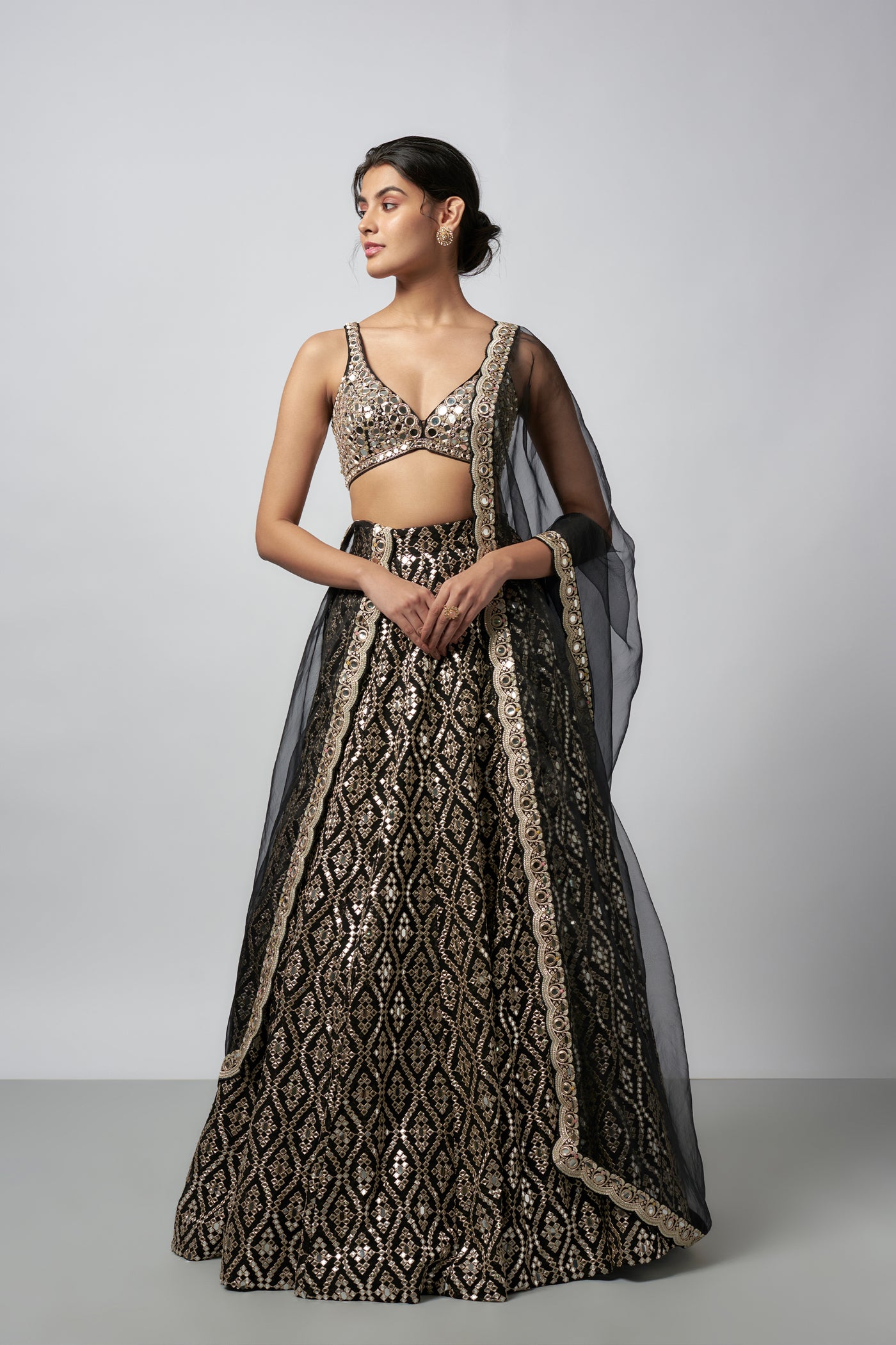 Gopi Vaid Ganishka Lehenga Set indian designer wear online shopping melange singapore
