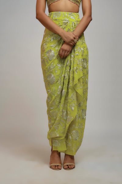 Gopi Vaid Golconda Alia Wrap skirt set indian designer wear online shopping melange singapore