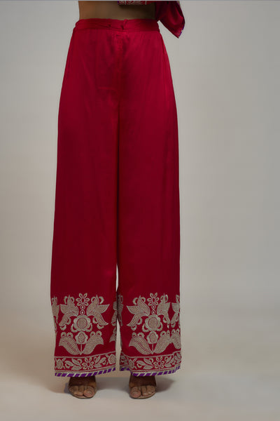 Gopi Vaid Golconda Amaya Palazzo Set Red indian designer wear online shopping melange singapore