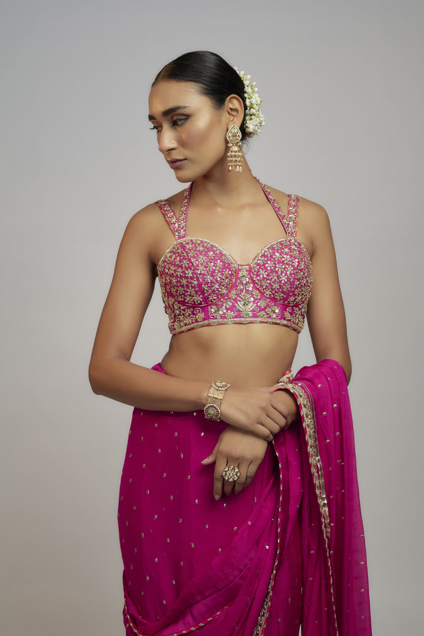 Gopi Vaid Golconda Anupa Saree Set indian designer wear online shopping melange singapore