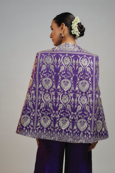 Gopi Vaid Golconda Dalnaz Blazer Purple indian designer wear online shopping melange singapore