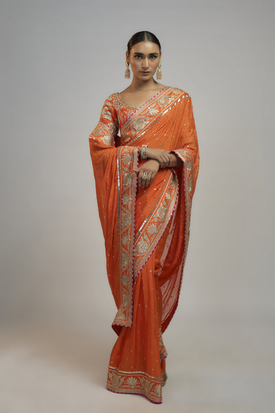 Gopi Vaid Golconda Fez Saree Set Indian designer wear online shopping melange singapore