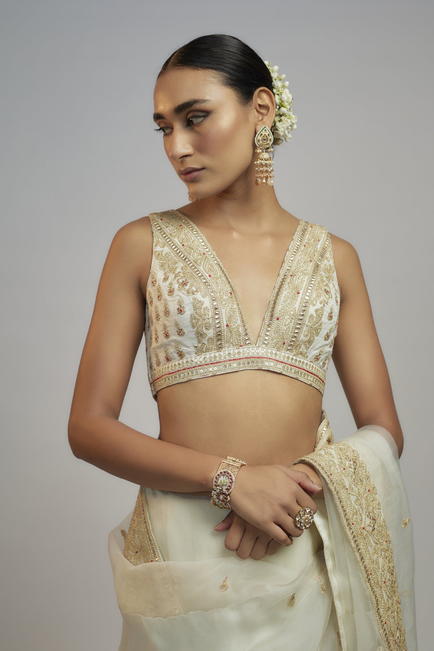 Gopi Vaid Golconda  Maahi Saree set indian designer wear online shopping melange singapore