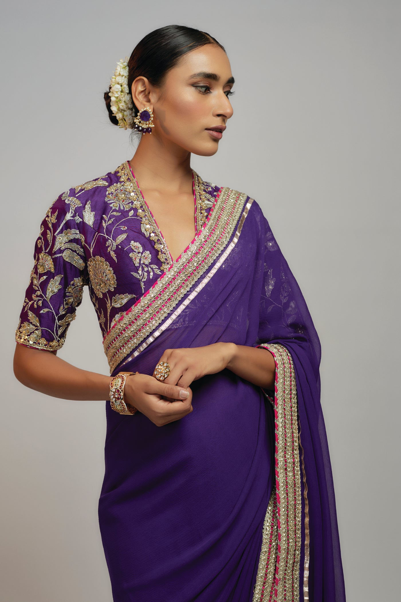 Gopi Vaid Golconda Myra saree set indian designer wear online shopping melange singapore