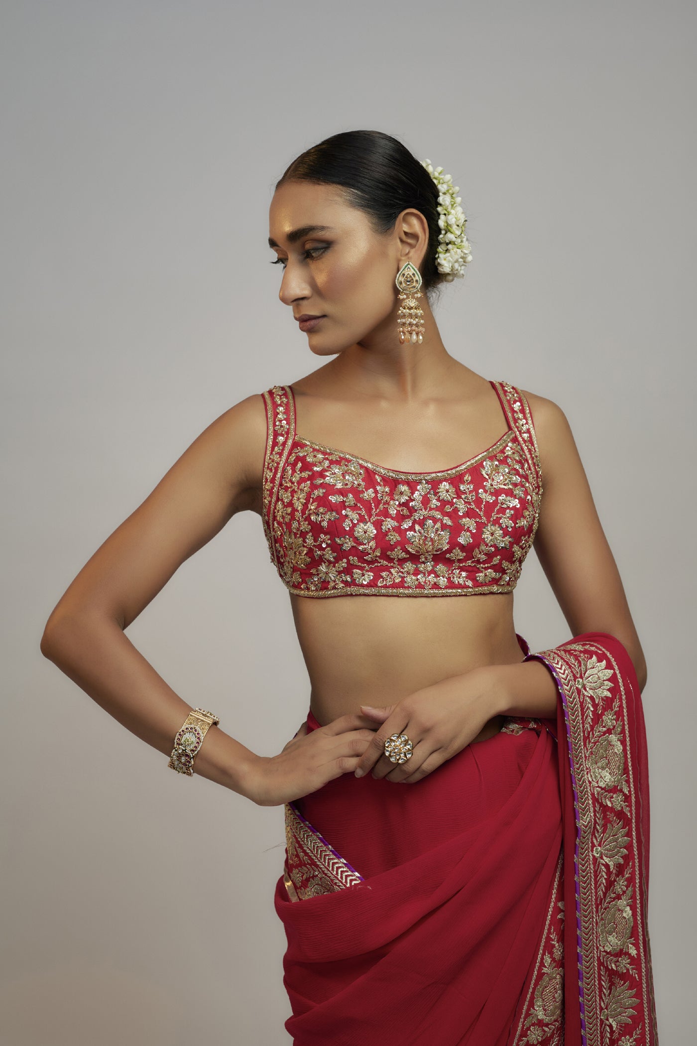 Gopi Vaid Golconda Vidhi Saree Set indian designer wear online shopping melange singapore