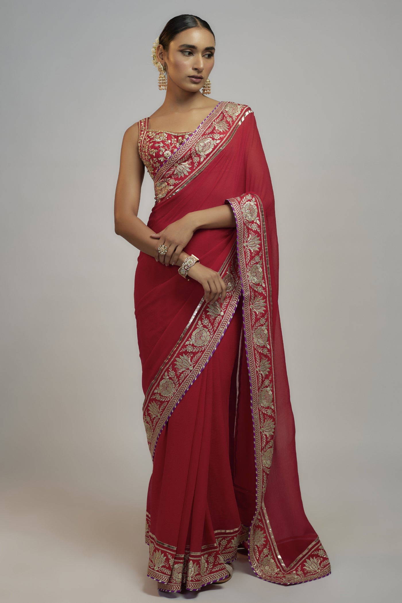 Gopi Vaid Golconda Vidhi Saree Set indian designer wear online shopping melange singapore