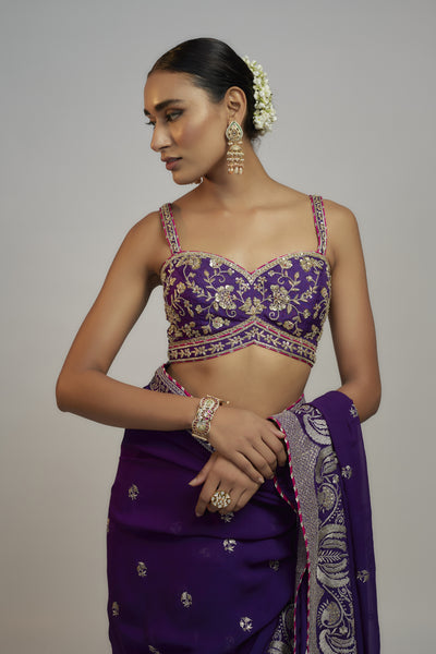 Gopi Vaid Golconda Yamini Saree Set indian designer wear online shopping melange singapore