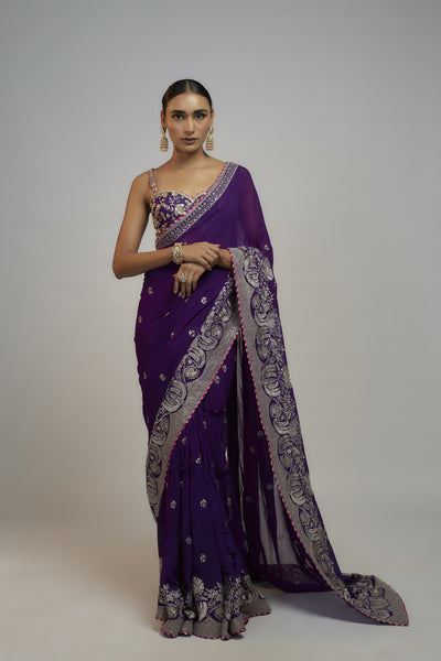Gopi Vaid Golconda Yamini Saree Set indian designer wear online shopping melange singapore