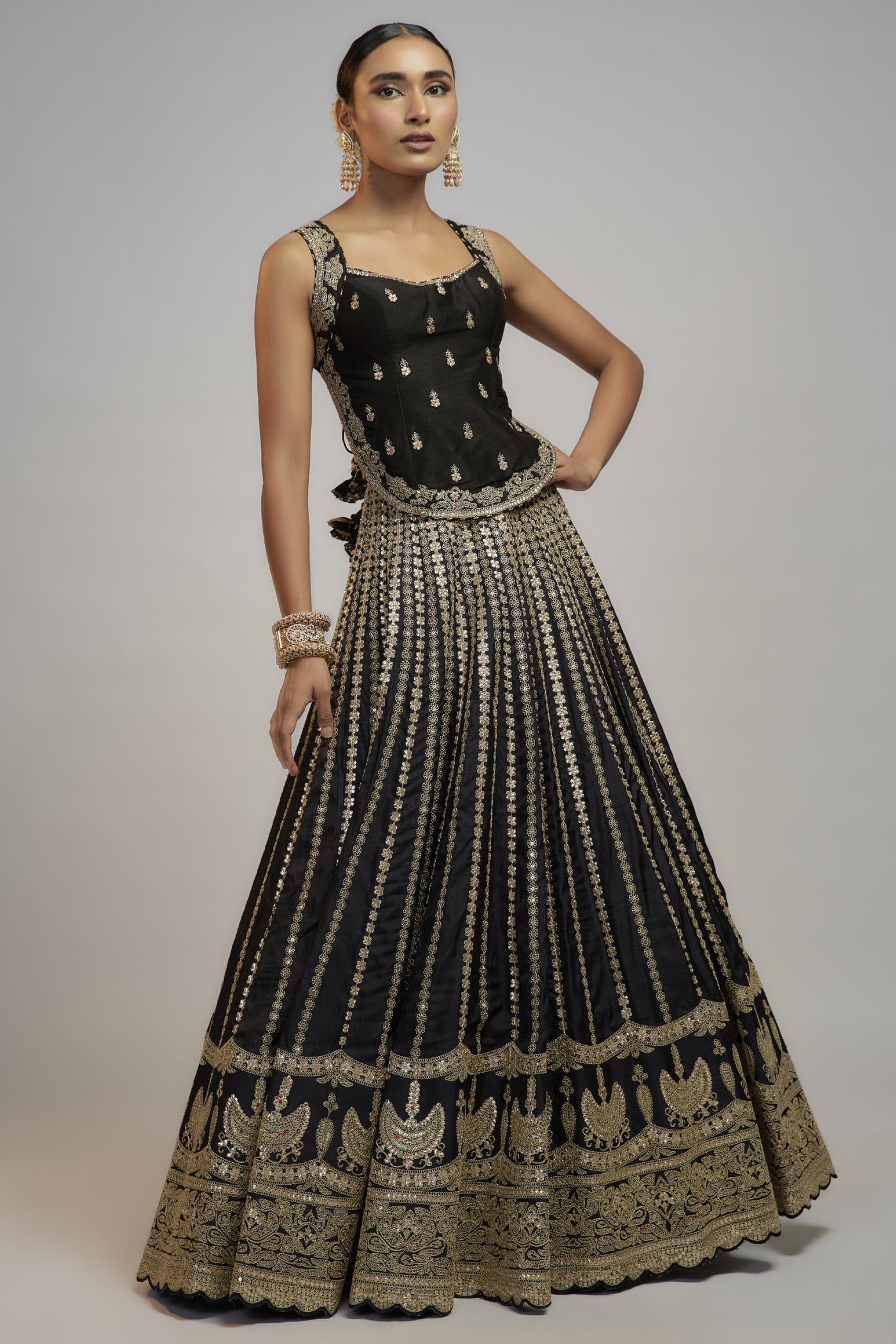 Gopi Vaid Golconda Kriti Lehenga Set Indian designer wear online shopping melange singapore