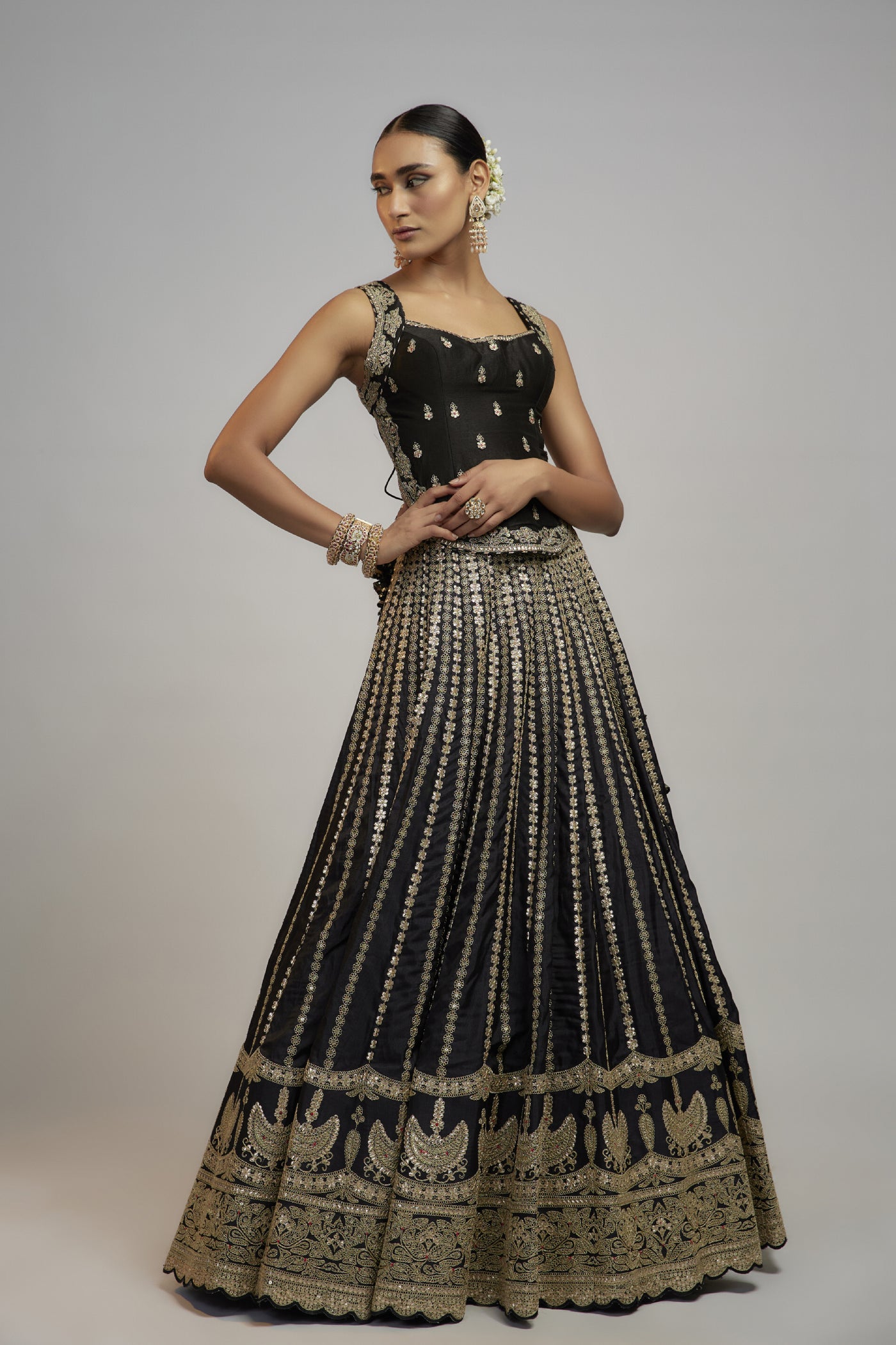 Gopi Vaid Golconda Kriti Lehenga Set Indian designer wear online shopping melange singapore