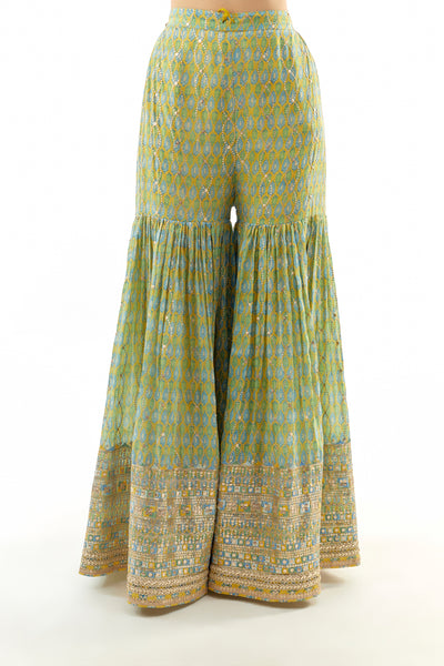 Gopi Vaid Janhavi Peplum Set Yellow indian  designer wear online shopping melange singapore