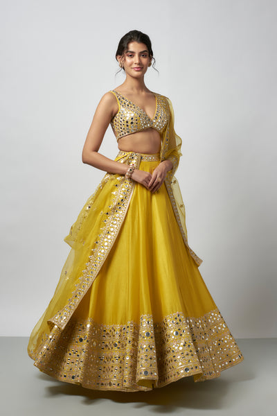 Gopi Vaid Kangana Lehenga Set indian designer wear online shopping melange singapore